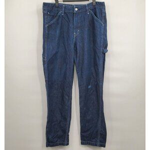 Levi's Strauss Baggy Carpenter Jeans Pants Men Size 33 X 32 Dark Wash 90s Y2K